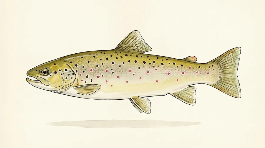 A trout rising: a painted plate of the brown trout