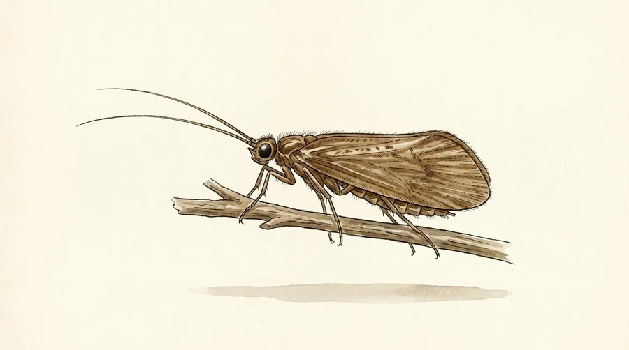 A net between stones: a painted plate of the caddisfly