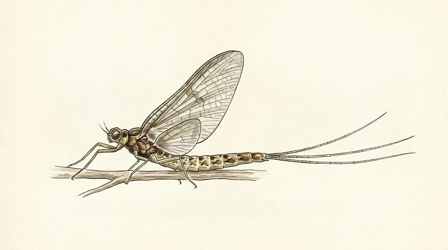 The mayfly evening: a painted plate of the mayfly